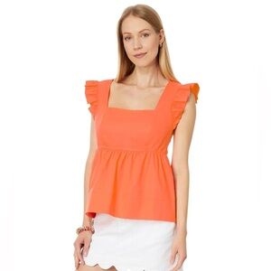 Lilly Pulitzer Tiana Babydoll top in Flamingo Feather